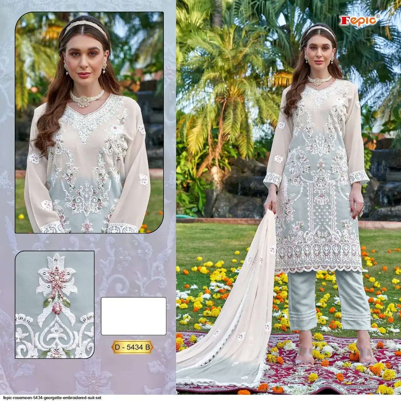 FEPIC Rosemeen C-5434 Organza Pakistani Suit - Amrah Wholesale