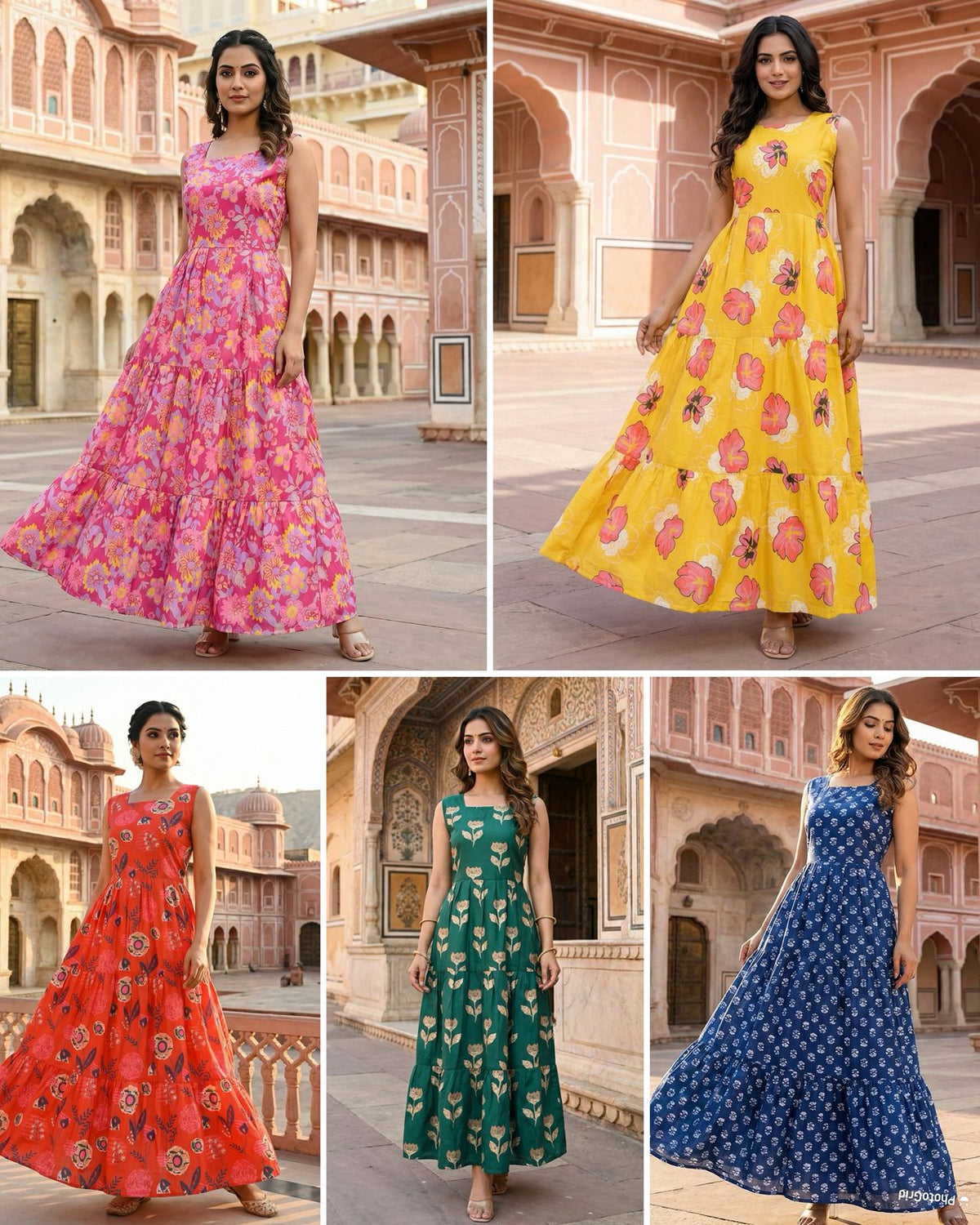 Floral 01 To 05 Cotton Dresses