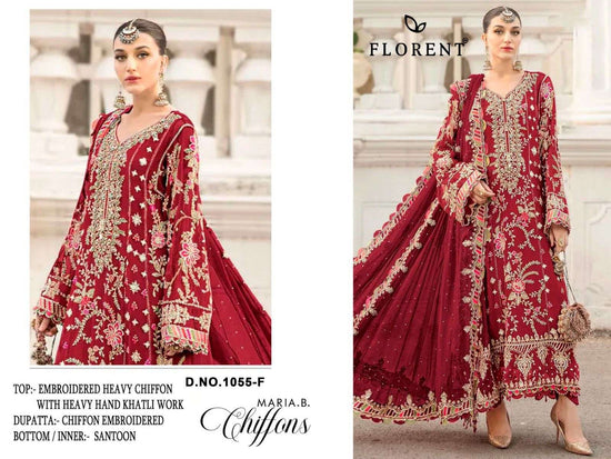 FLORENT 1055 A TO H Series Chiffon Embroidered Pakistani Dress Set Wholesale Surat