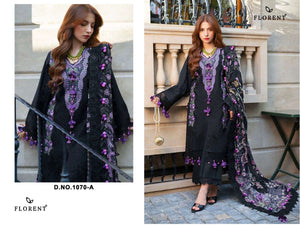 Florent 1070 Cotton Embroidery Unstitched Pakistani Suit