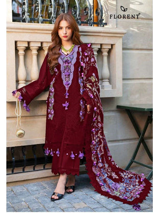 Florent 1070 Cotton Embroidery Unstitched Pakistani Suit