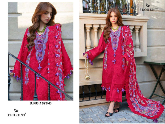 Florent 1070 Cotton Embroidery Unstitched Pakistani Suit