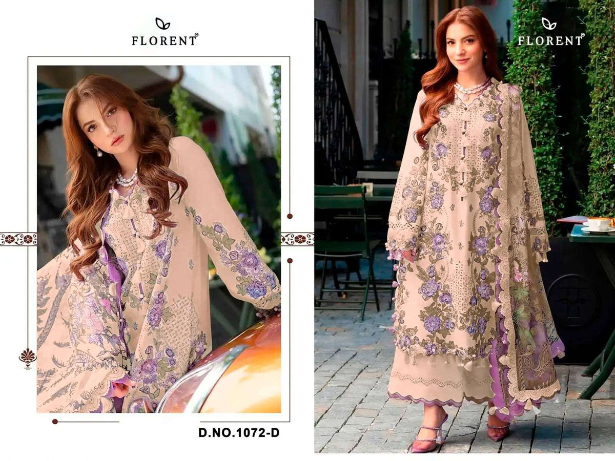 FLORENT 1072 Cambric Cotton Pakistani Suit Set - Amrah Wholesale