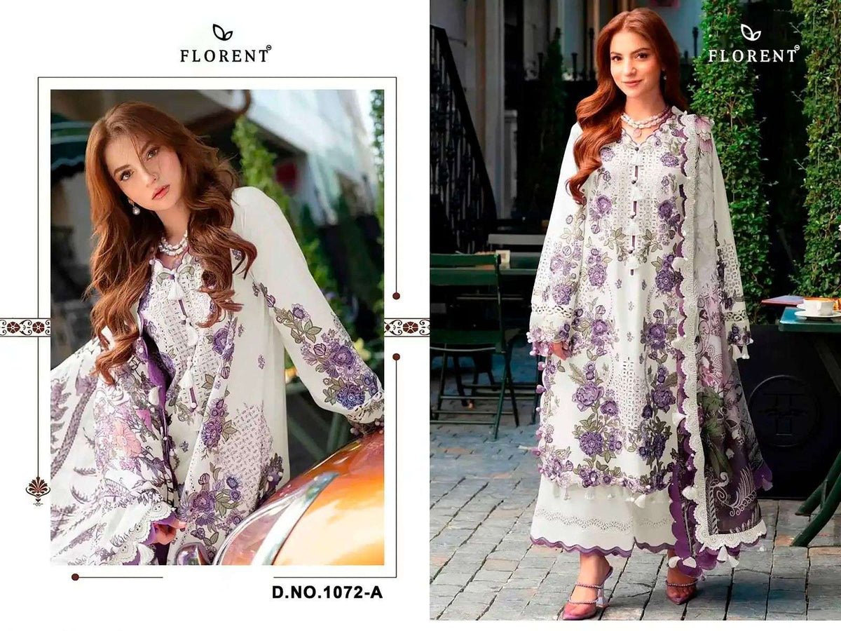 FLORENT 1072 Cambric Cotton Pakistani Suit Set - Amrah Wholesale