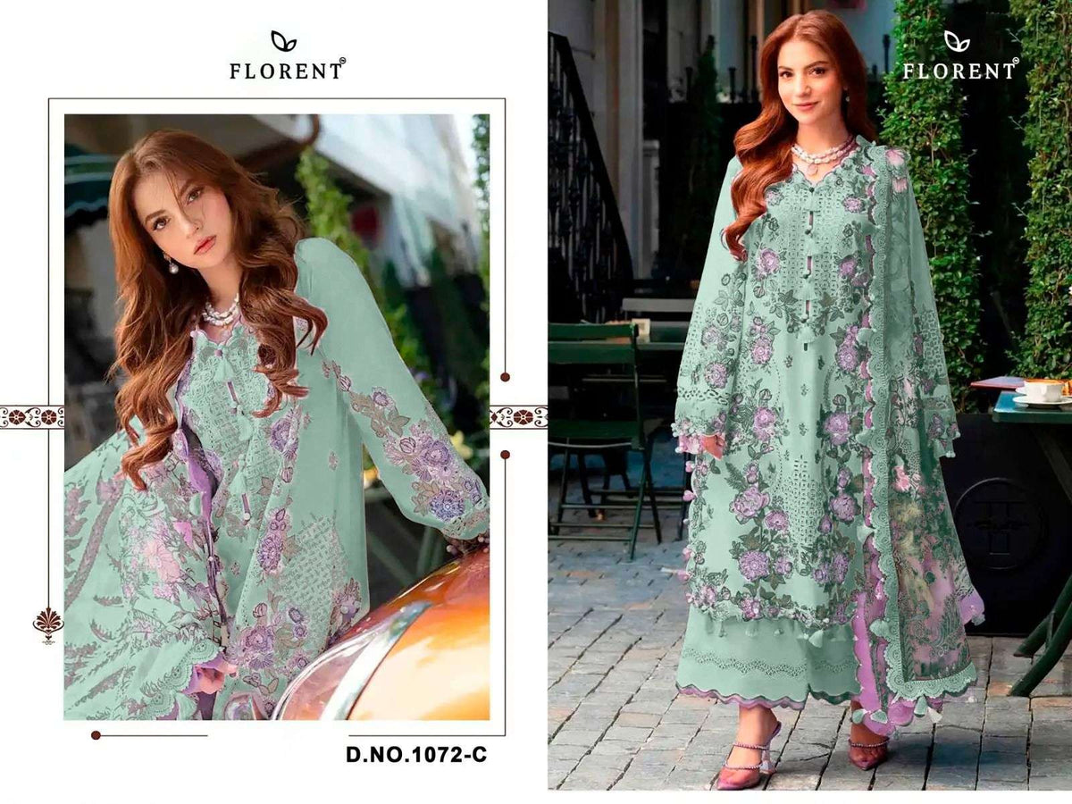 FLORENT 1072 Cambric Cotton Pakistani Suit Set - Amrah Wholesale