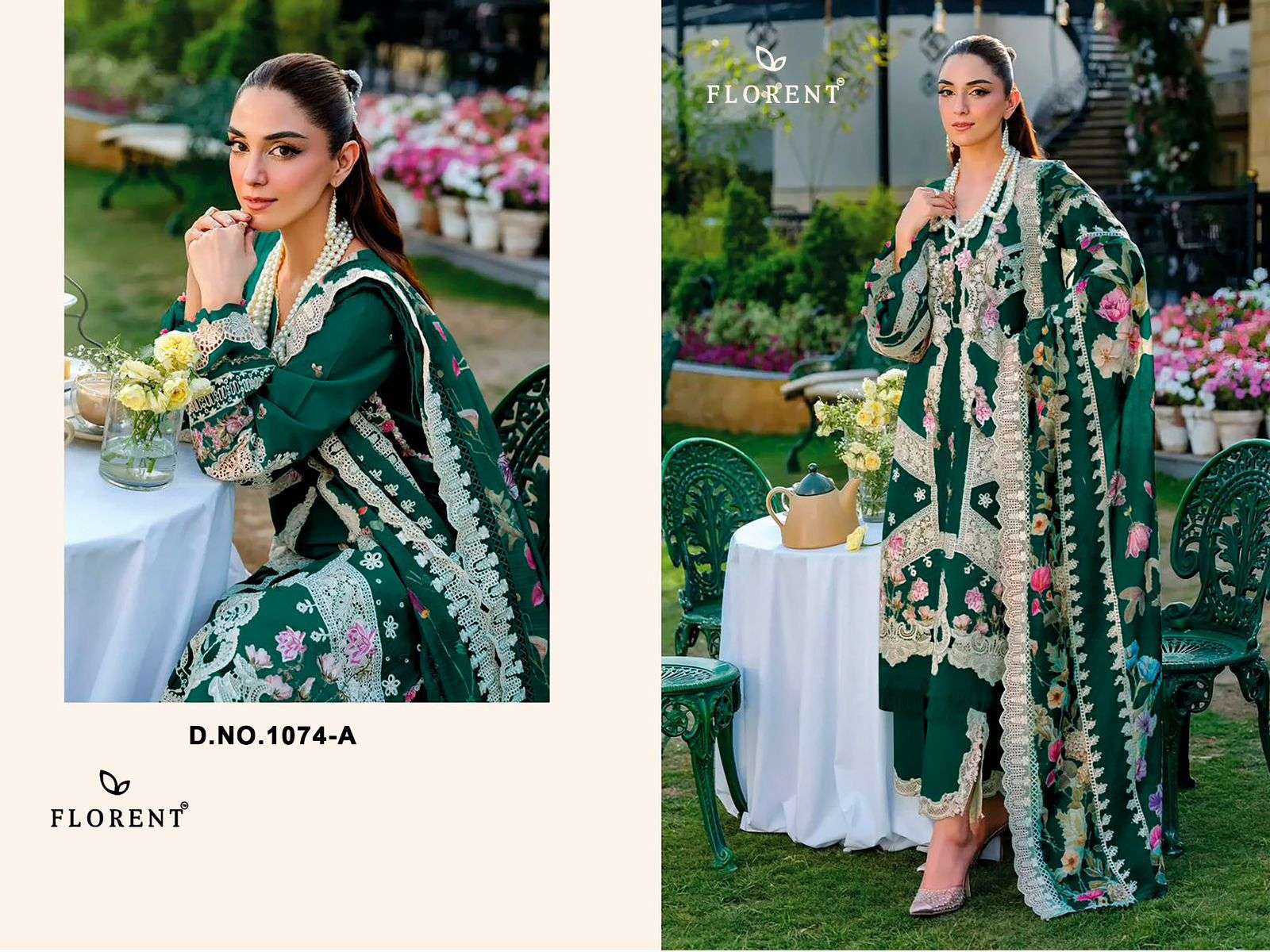 FLORENT 1074 Cambric Cotton Printed Pakistani Suit - Amrah Wholesale