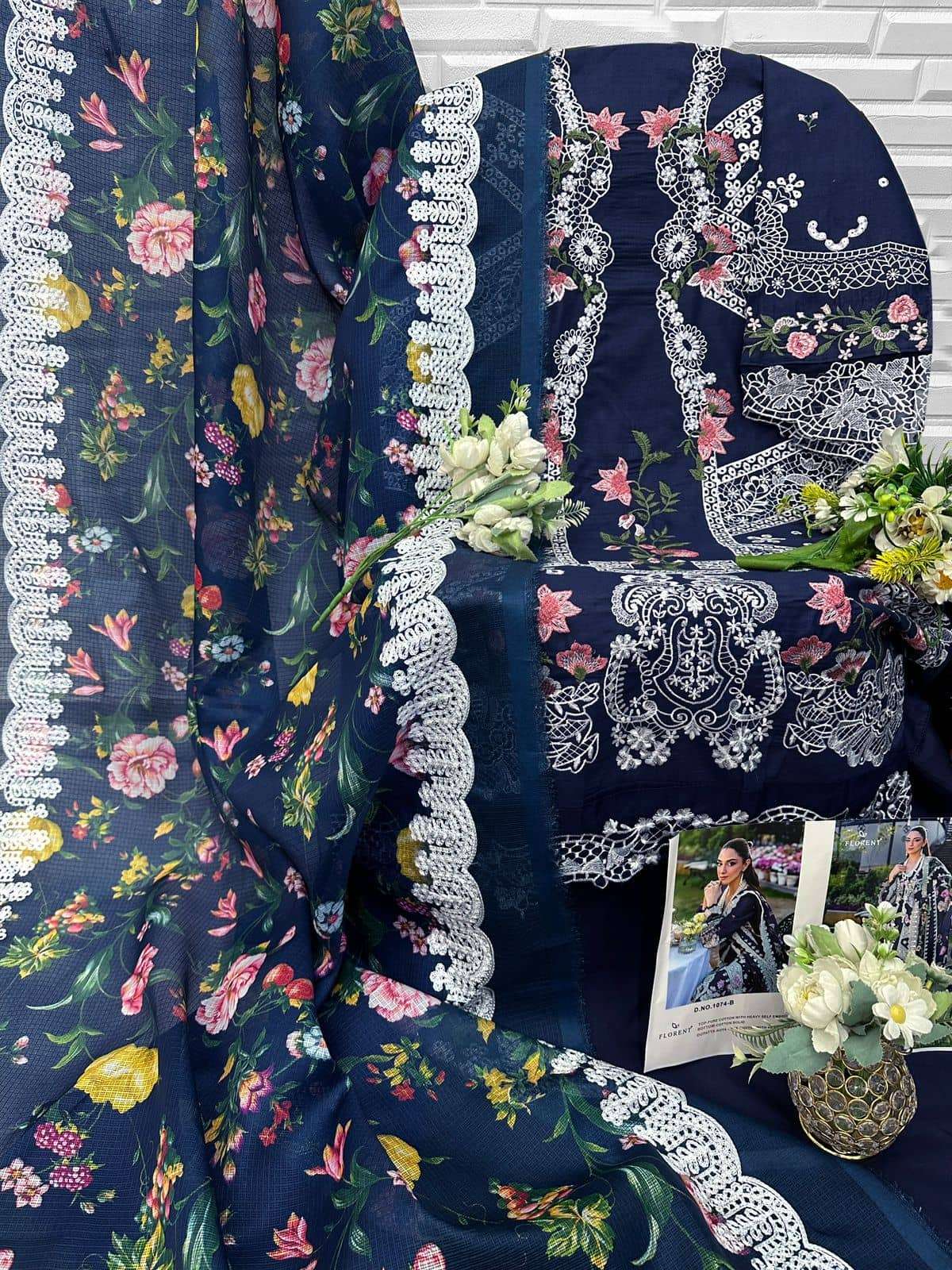 FLORENT 1074 Cambric Cotton Printed Pakistani Suit - Amrah Wholesale