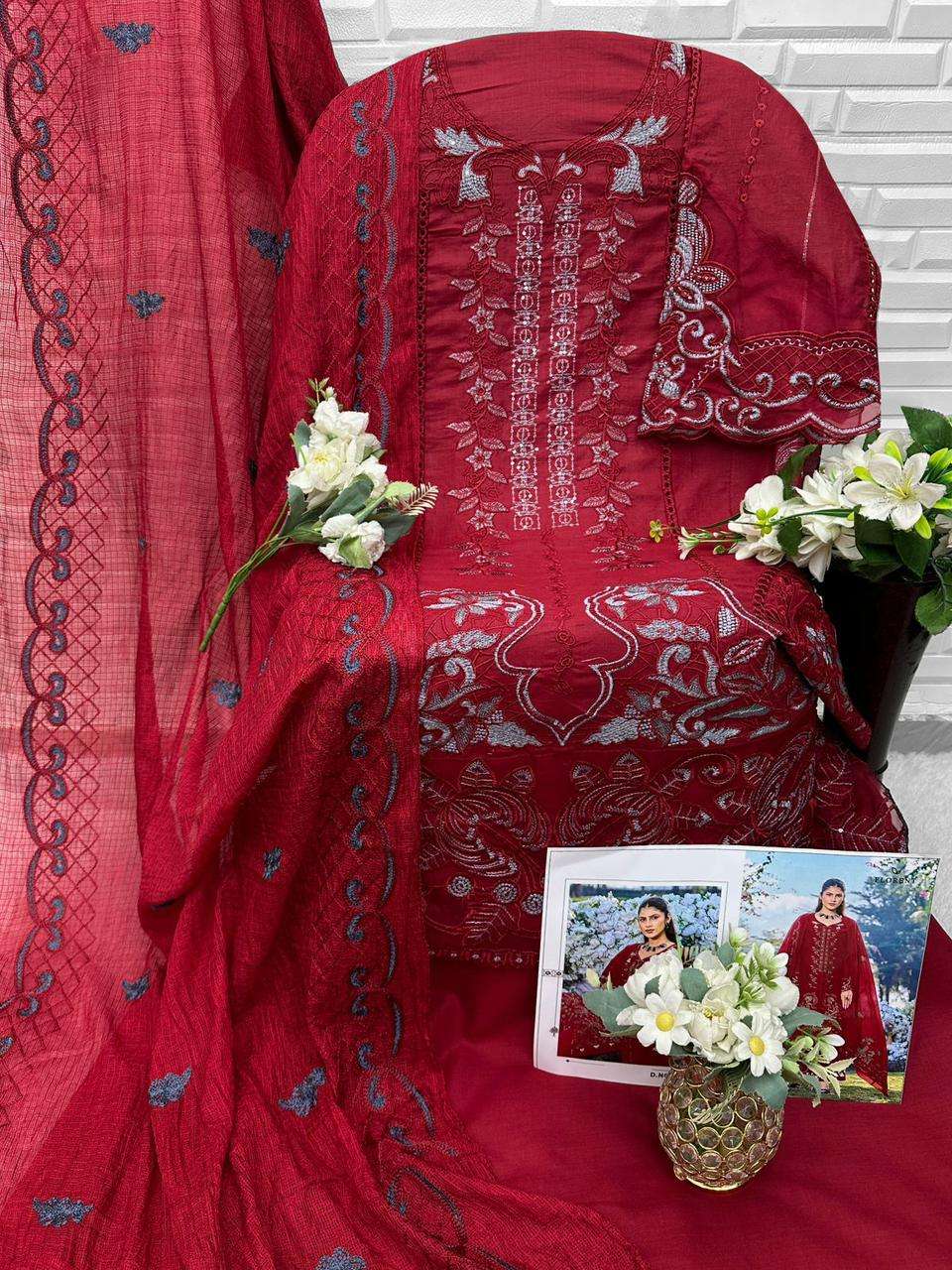 Florent 1075 Cambric Cotton Pakistani Suit Set