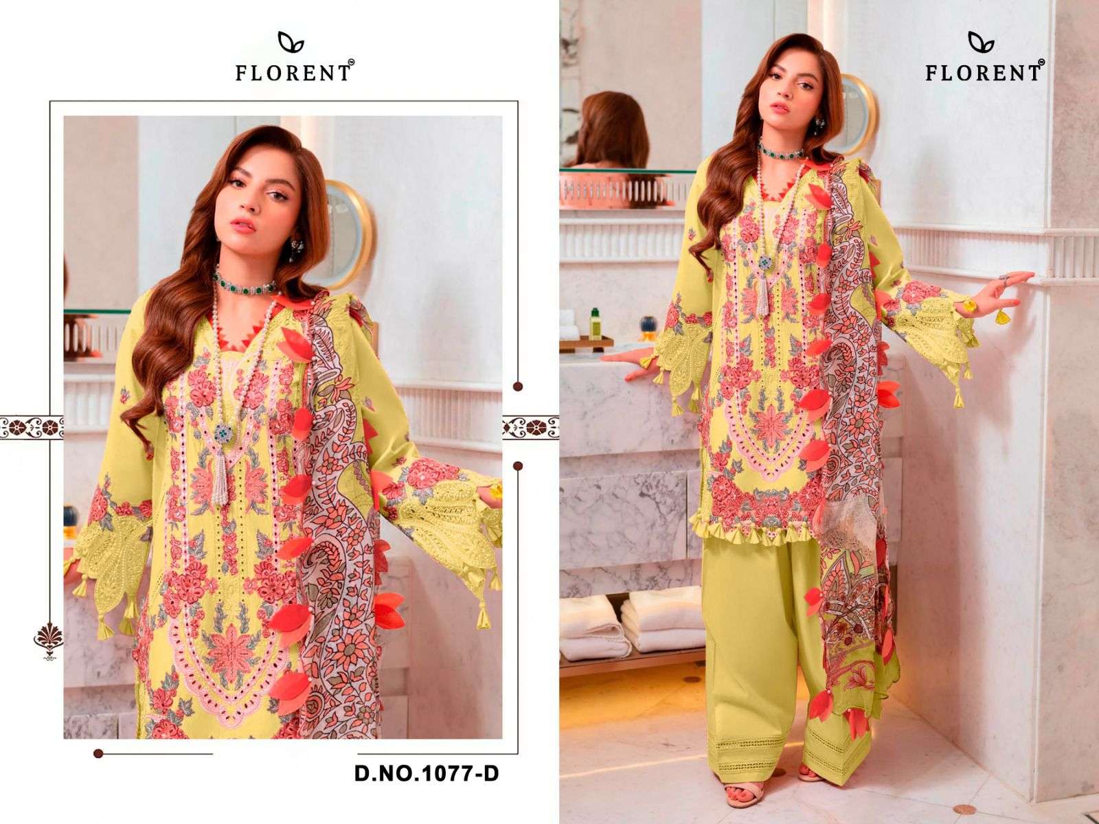 FLORENT 1077 Cambric Cotton Printed Pakistani Sui - Amrah Wholesale