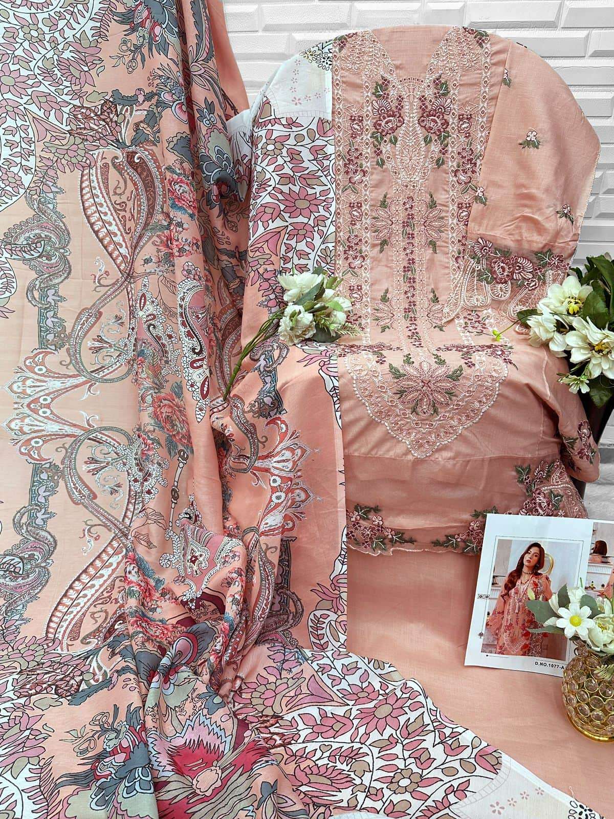 FLORENT 1077 Cambric Cotton Printed Pakistani Sui - Amrah Wholesale