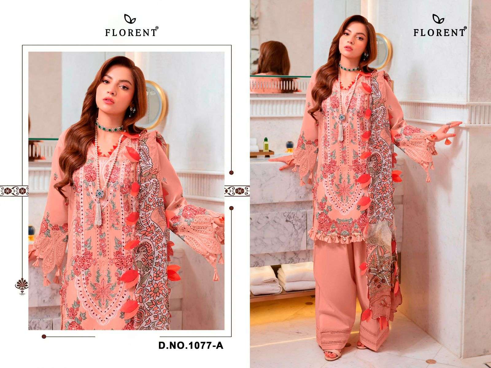 FLORENT 1077 Cambric Cotton Printed Pakistani Sui - Amrah Wholesale