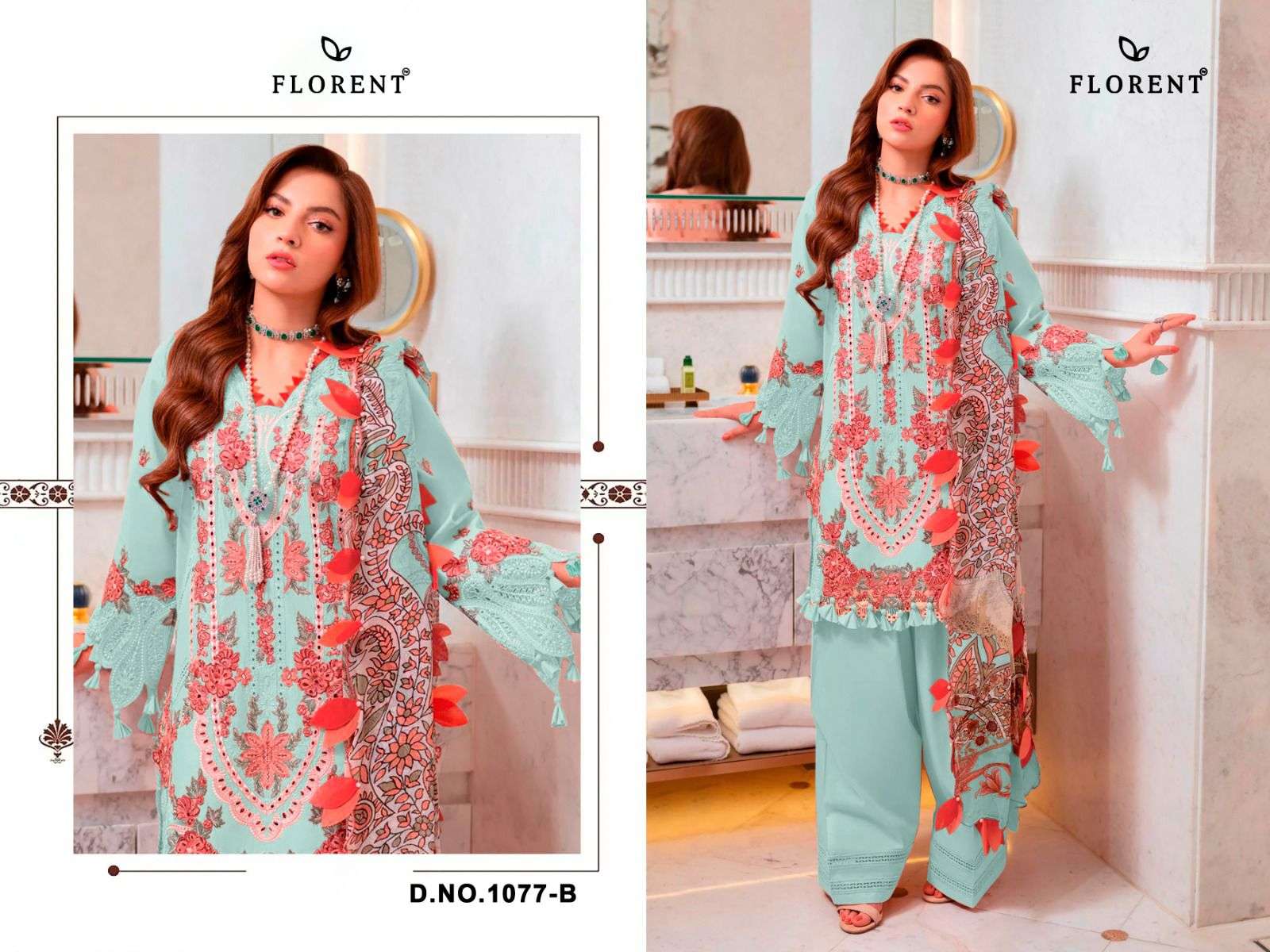 FLORENT 1077 Cambric Cotton Printed Pakistani Sui - Amrah Wholesale
