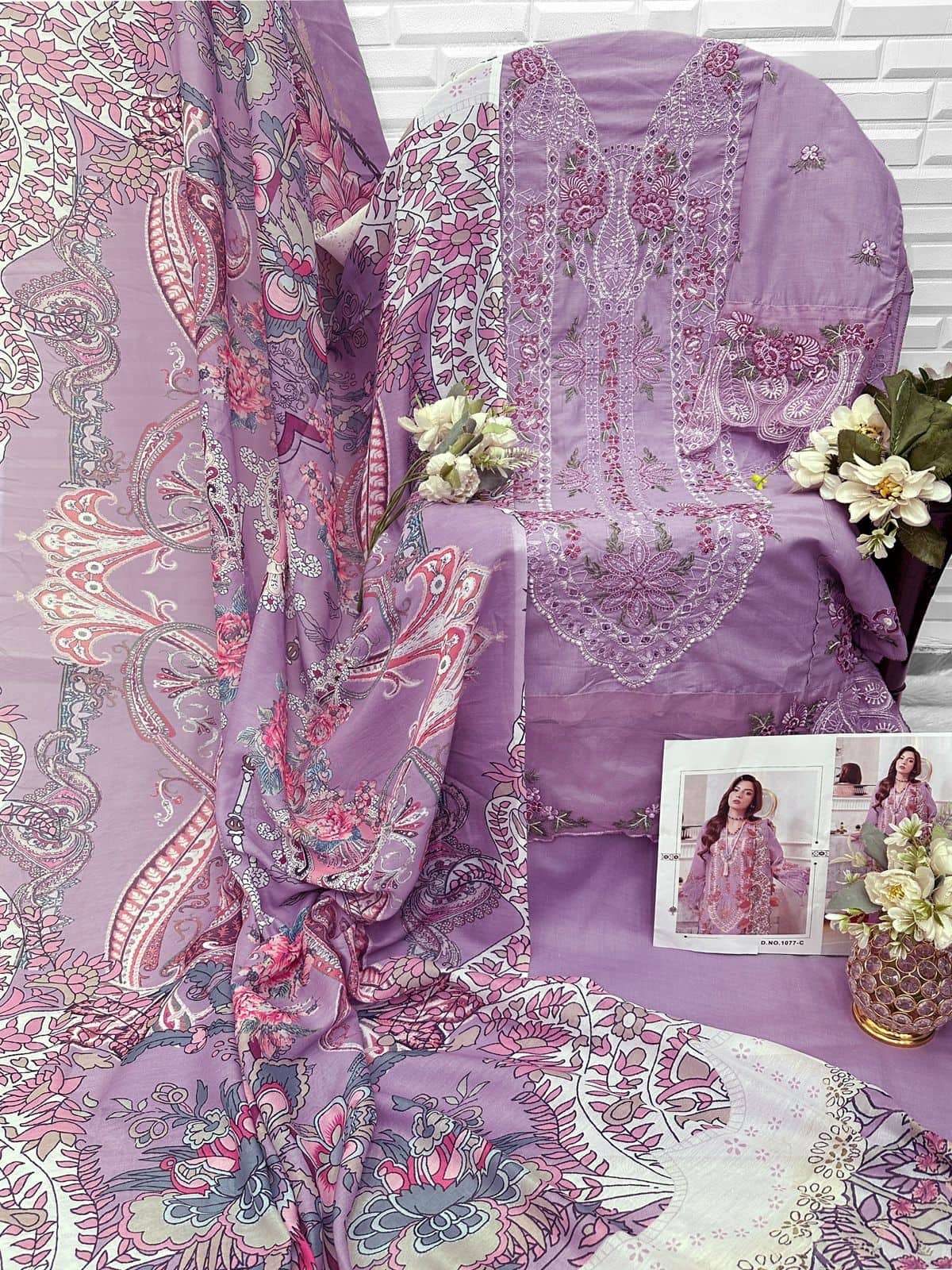 FLORENT 1077 Cambric Cotton Printed Pakistani Sui - Amrah Wholesale