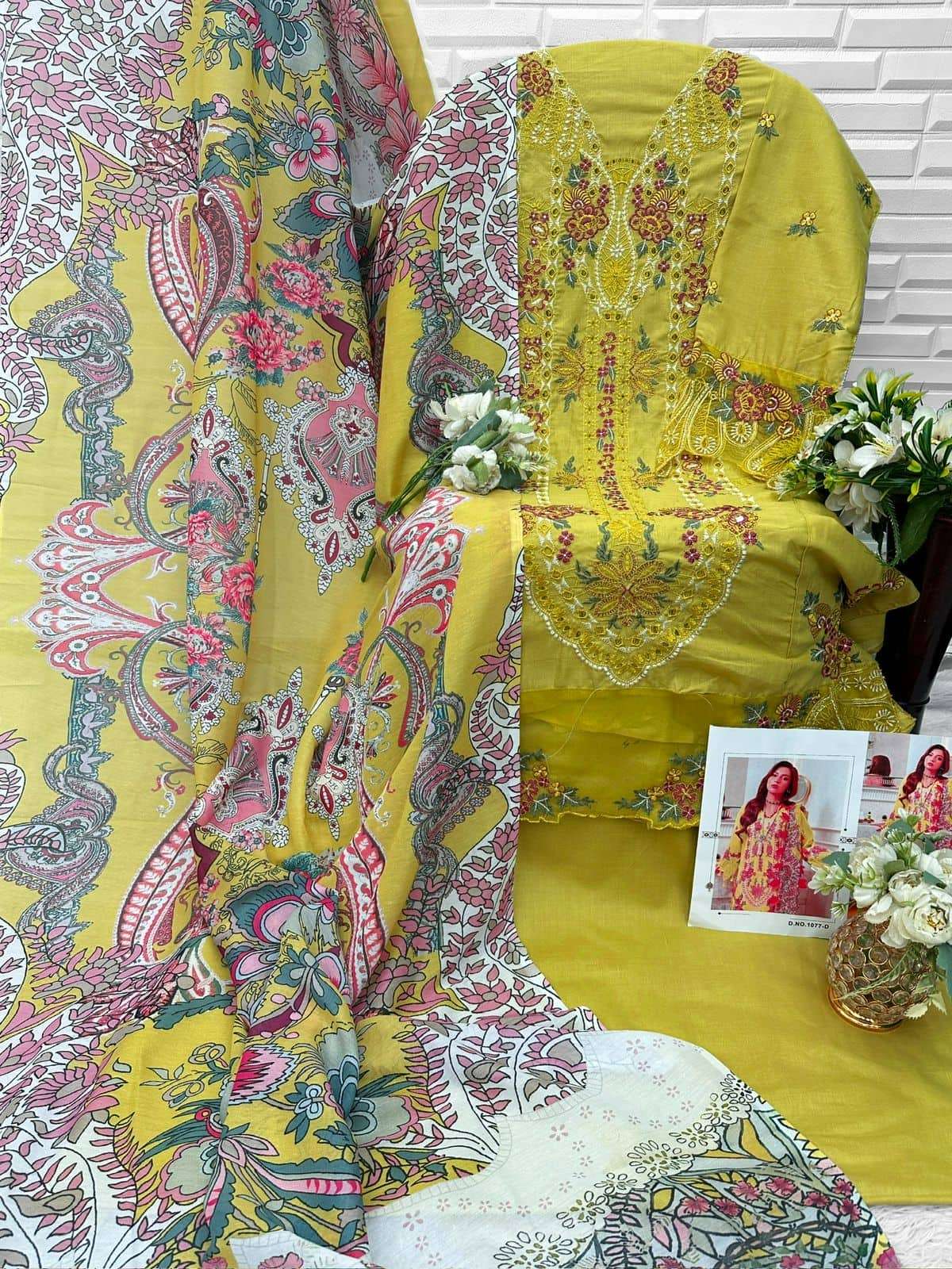 FLORENT 1077 Cambric Cotton Printed Pakistani Sui - Amrah Wholesale