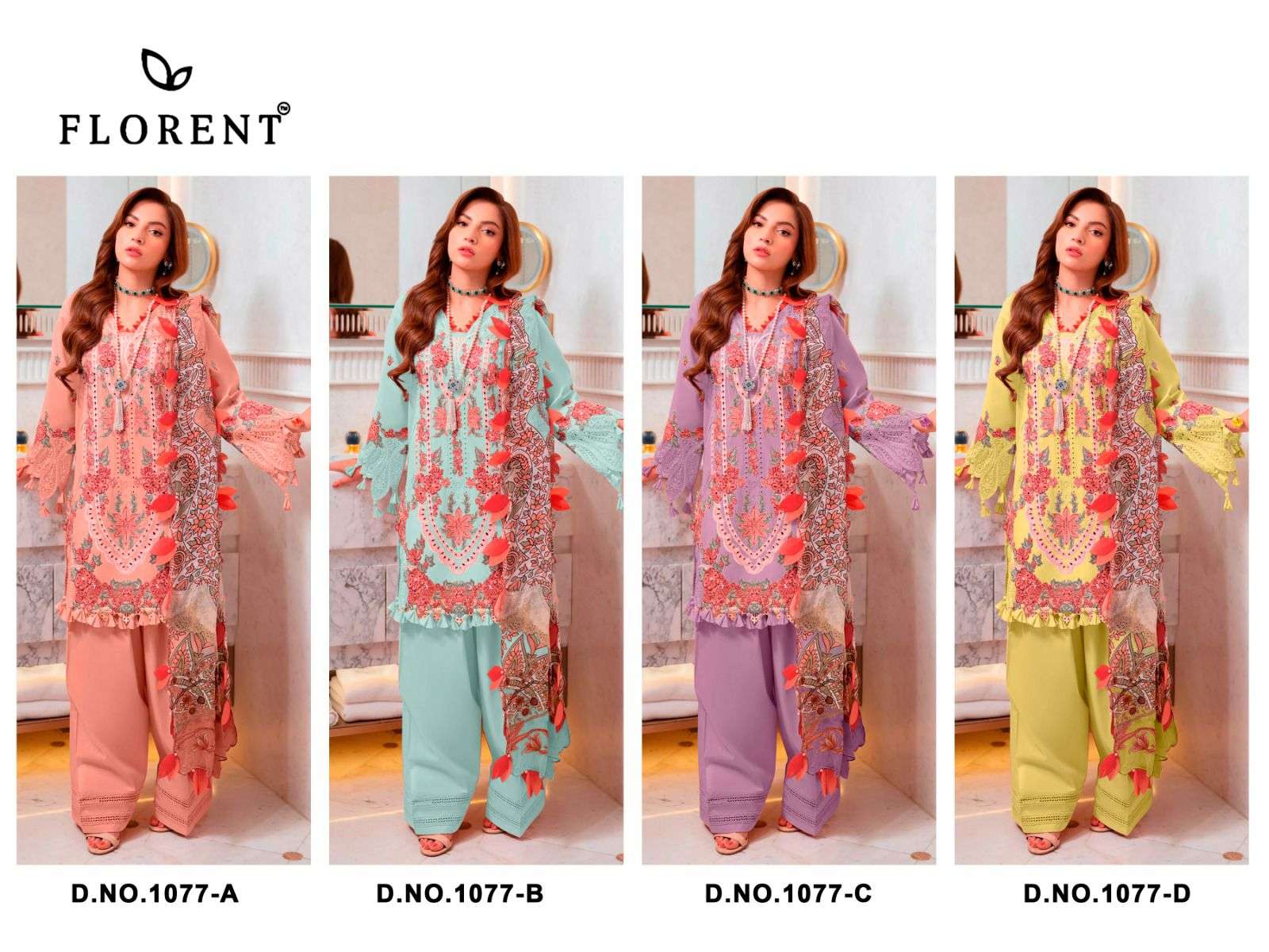 FLORENT 1077 Cambric Cotton Printed Pakistani Sui - Amrah Wholesale