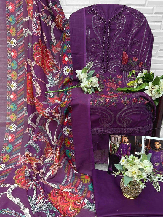 Florent 1079 Cambric Cotton Embroidered Pakistani Suit