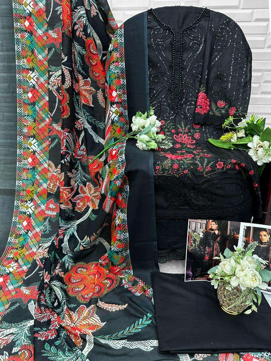 Florent 1079 Cambric Cotton Embroidered Pakistani Suit