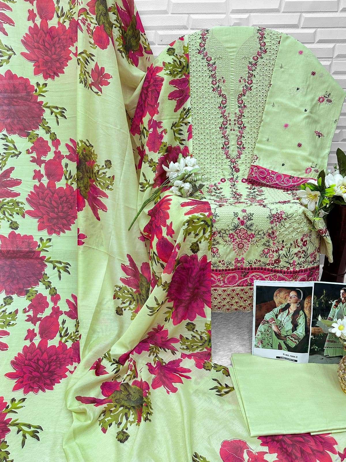 Florent 1084 Cambric Cotton Embroidery Dress Material - Amrah Wholesale