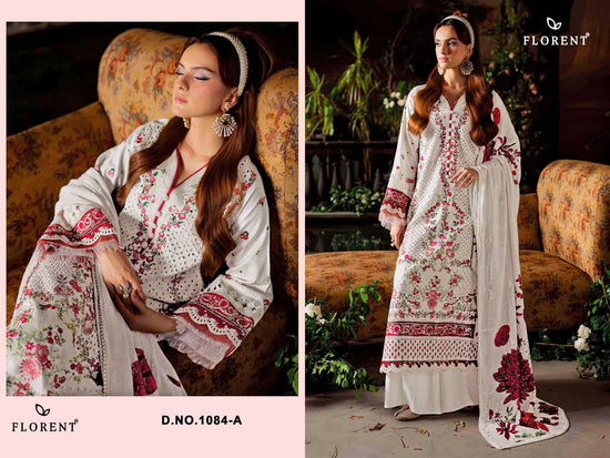 Florent 1084 Cambric Cotton Embroidery Dress Material - Amrah Wholesale