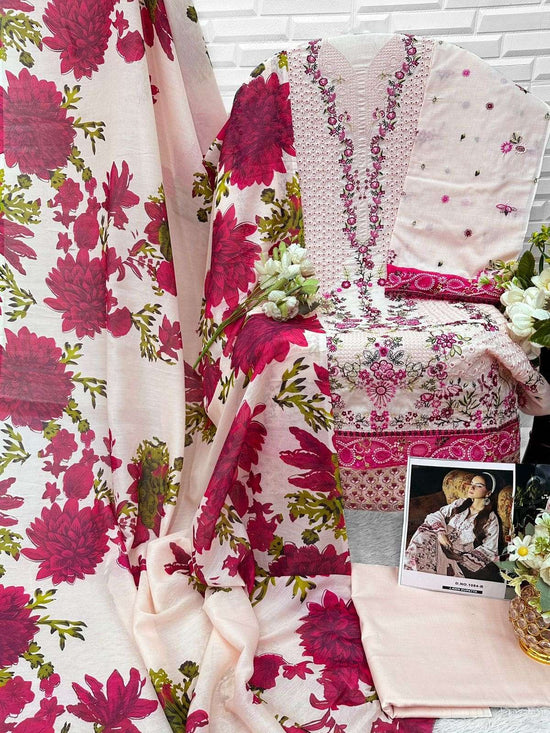 Florent 1084 Cambric Cotton Embroidery Dress Material - Amrah Wholesale