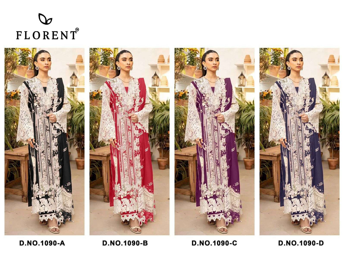 FLORENT 1090 Cambric Cotton Pakistani Suit - Amrah Wholesale