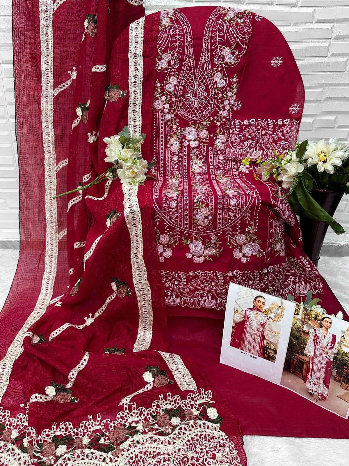 FLORENT 1090 Cambric Cotton Pakistani Suit - Amrah Wholesale