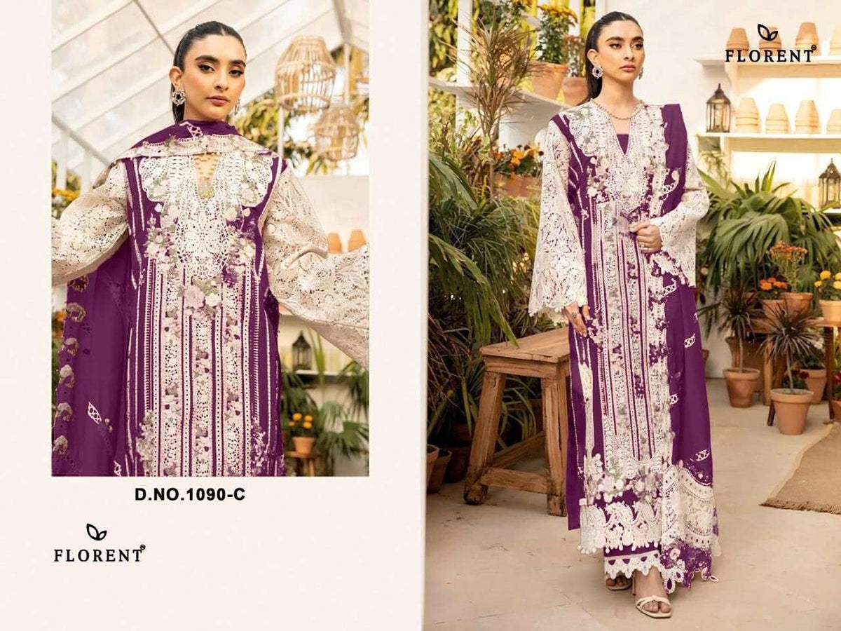 FLORENT 1090 Cambric Cotton Pakistani Suit - Amrah Wholesale