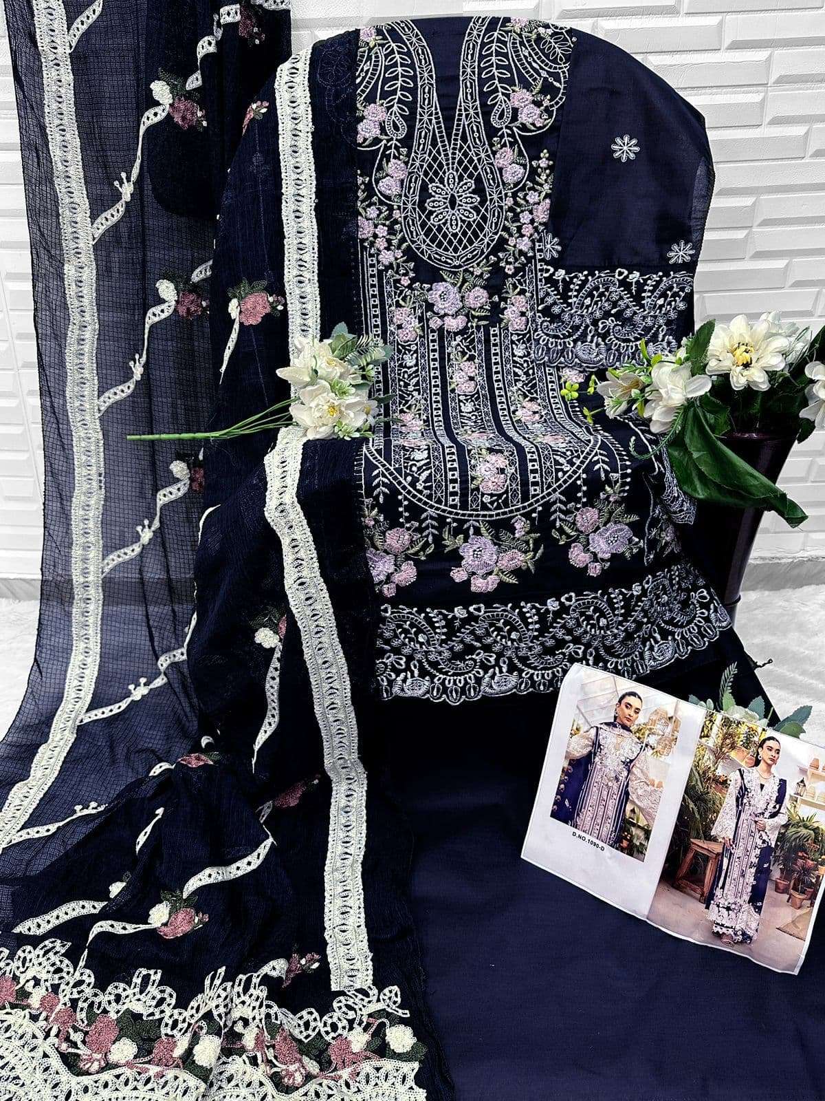FLORENT 1090 Cambric Cotton Pakistani Suit - Amrah Wholesale