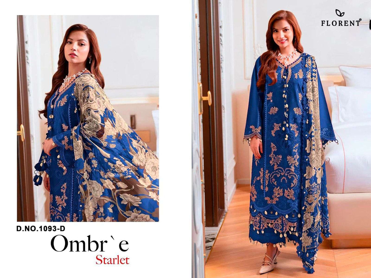 FLORENT 1093 A to S Cambric Cotton Pakistani Suit - Amrah Wholesale