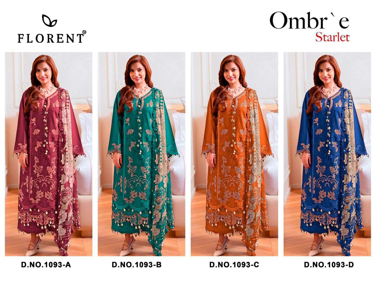 FLORENT 1093 A to S Cambric Cotton Pakistani Suit - Amrah Wholesale