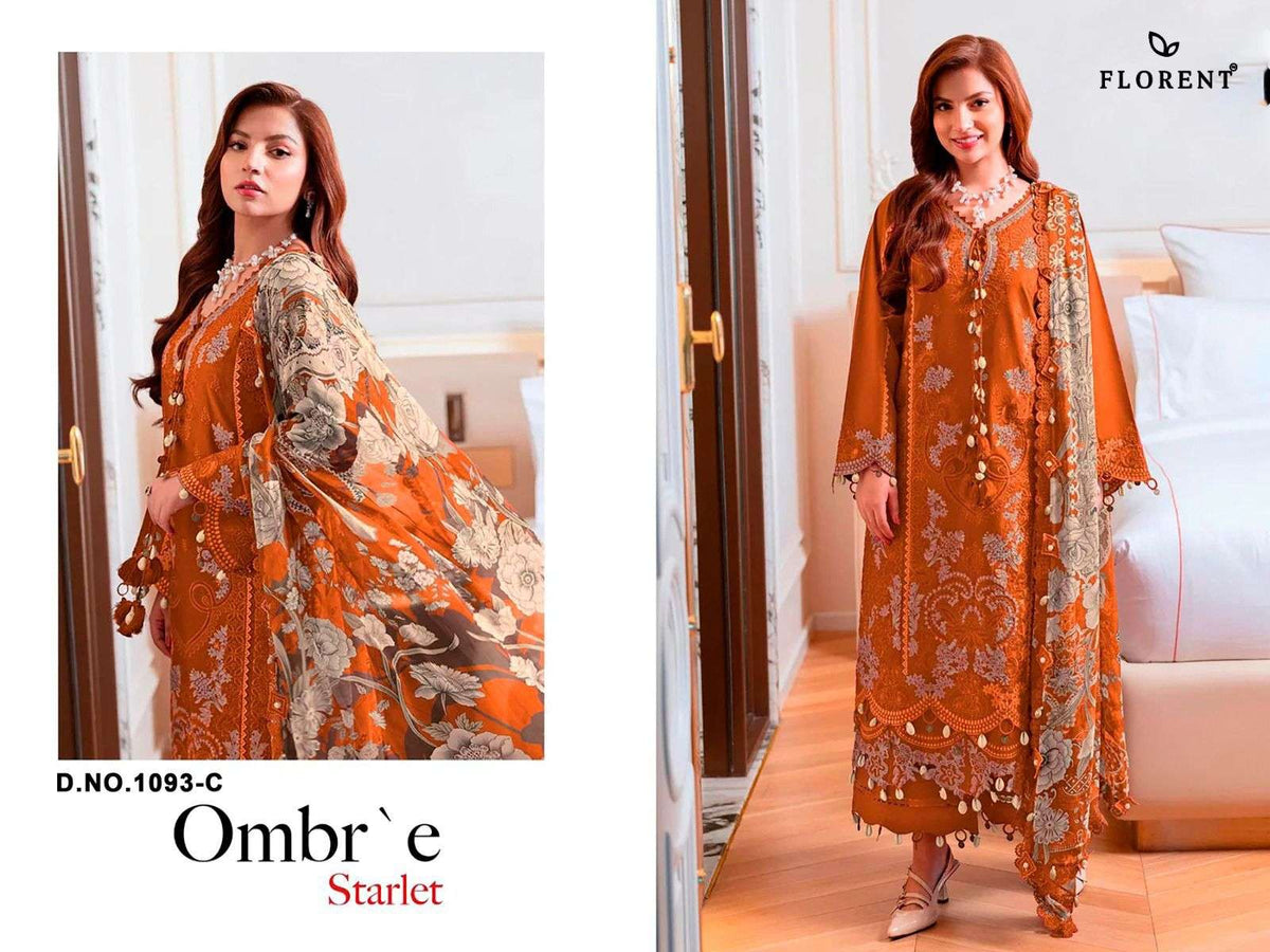 FLORENT 1093 A to S Cambric Cotton Pakistani Suit - Amrah Wholesale