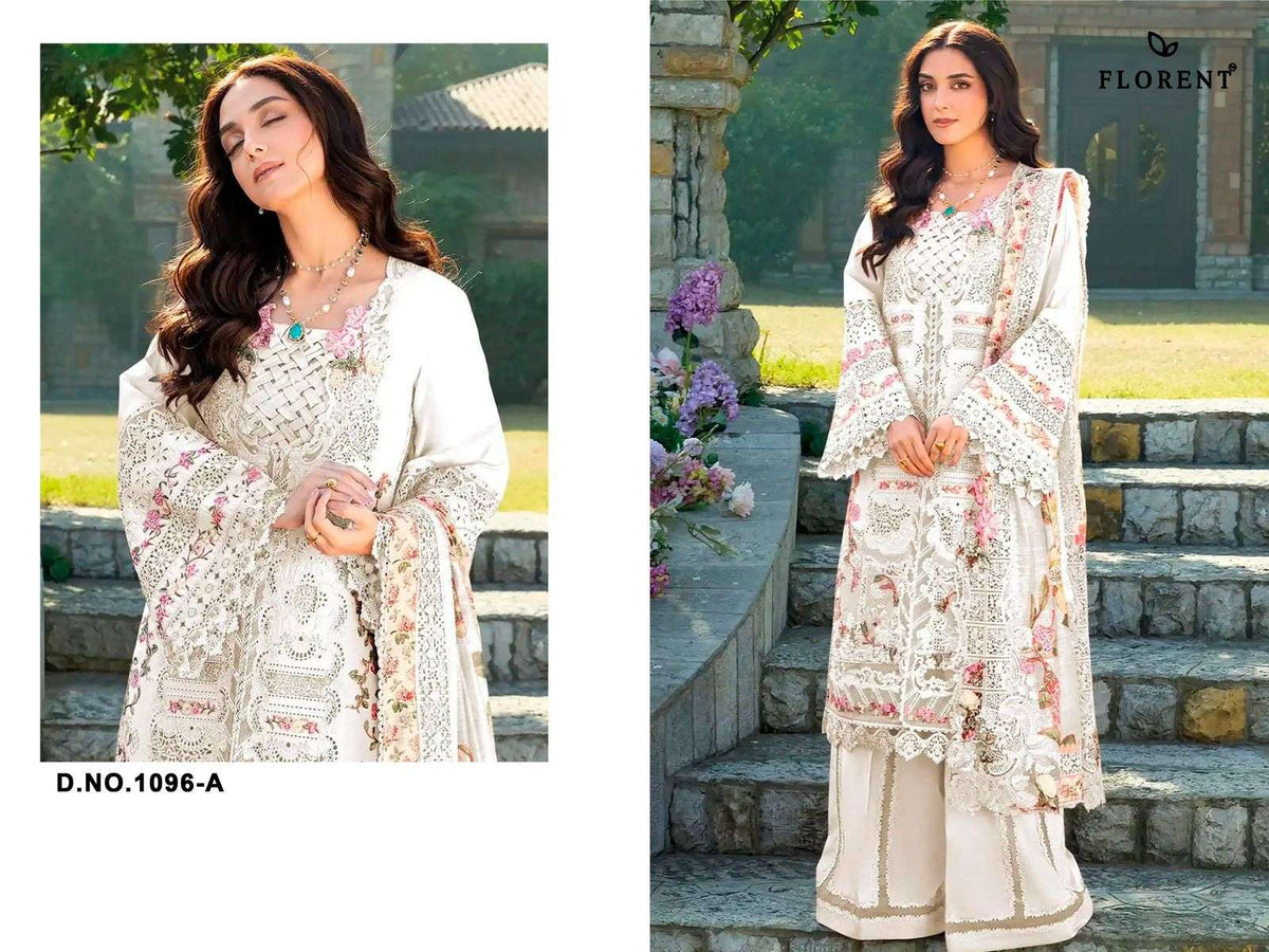 FLORENT 1096 Cambric Cotton Embroidery Pakistani Dress Set - Amrah Wholesale