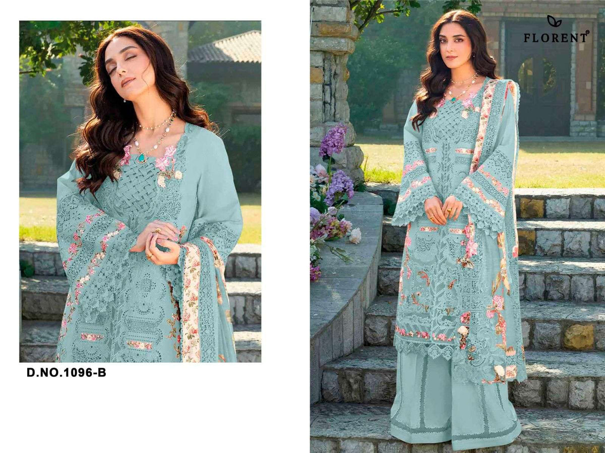 FLORENT 1096 Cambric Cotton Embroidery Pakistani Dress Set - Amrah Wholesale