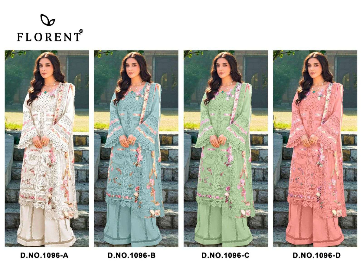 FLORENT 1096 Cambric Cotton Embroidery Pakistani Dress Set - Amrah Wholesale