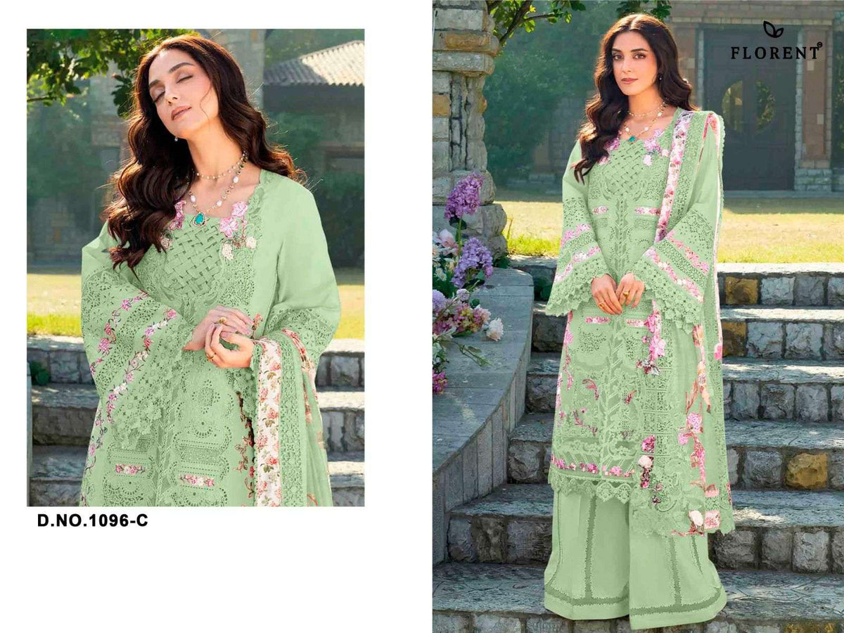 FLORENT 1096 Cambric Cotton Embroidery Pakistani Dress Set - Amrah Wholesale