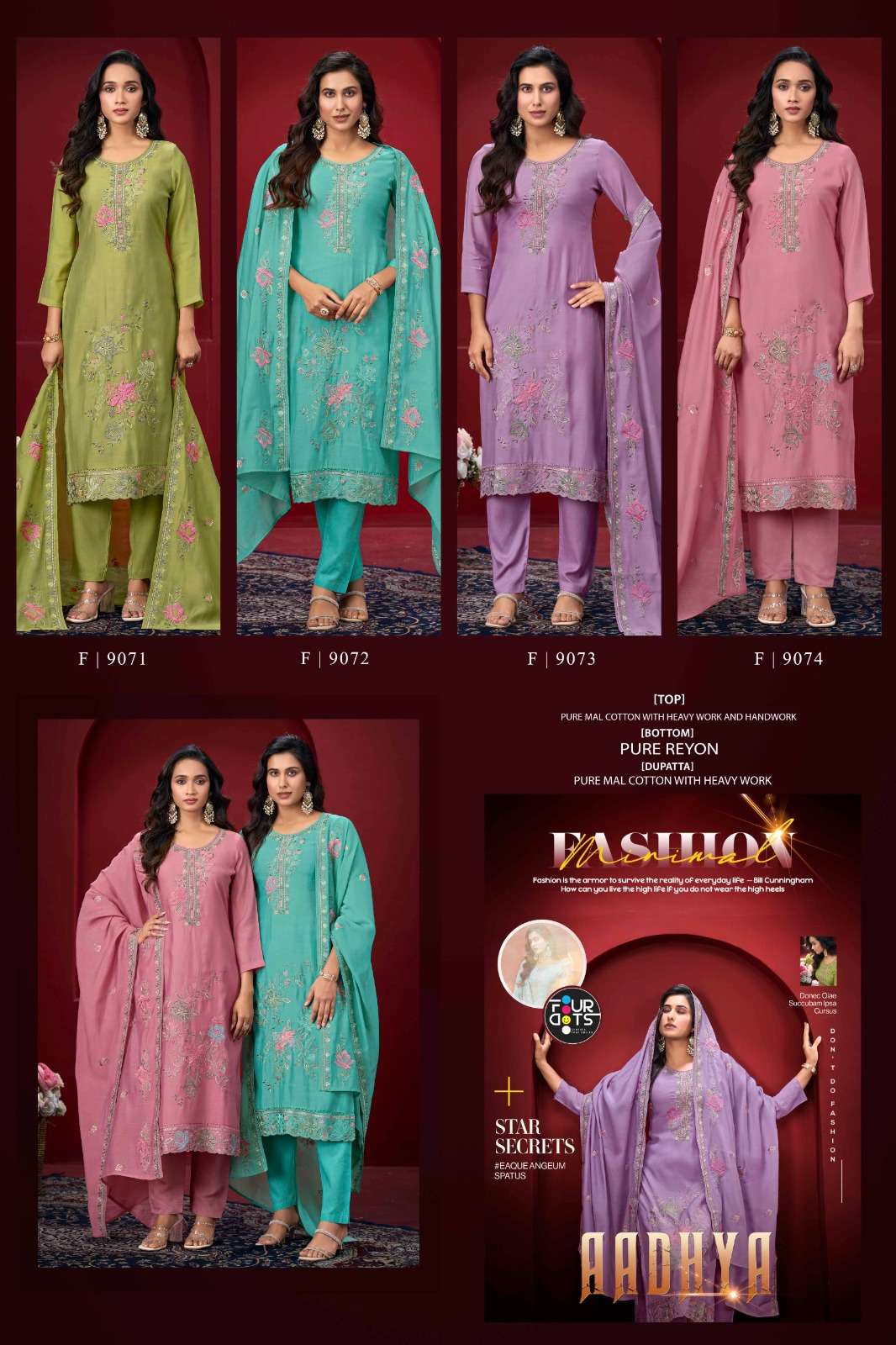 Fourdots Aadhya Dress Material Wholesale Catalogue