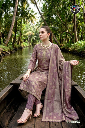 Fourdots Keeva Jacquard Silk Designer Dress Material