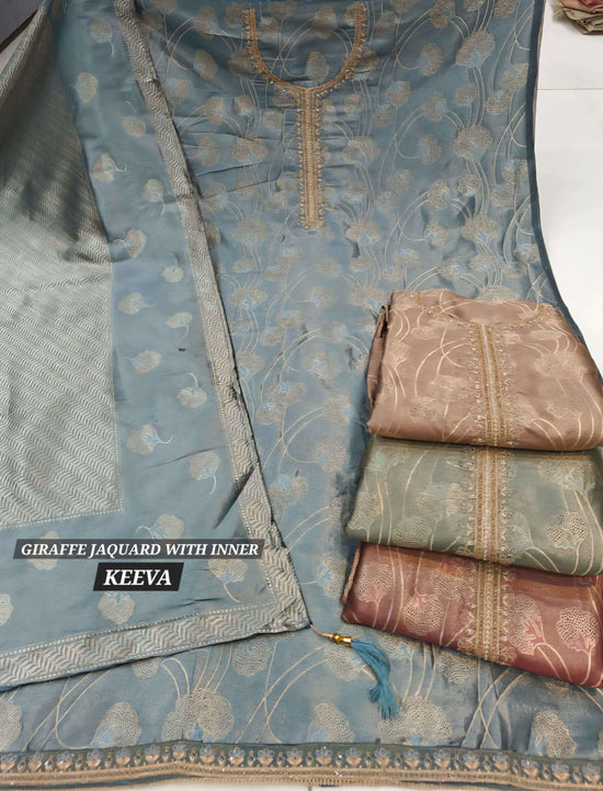 Fourdots Keeva Jacquard Silk Designer Dress Material
