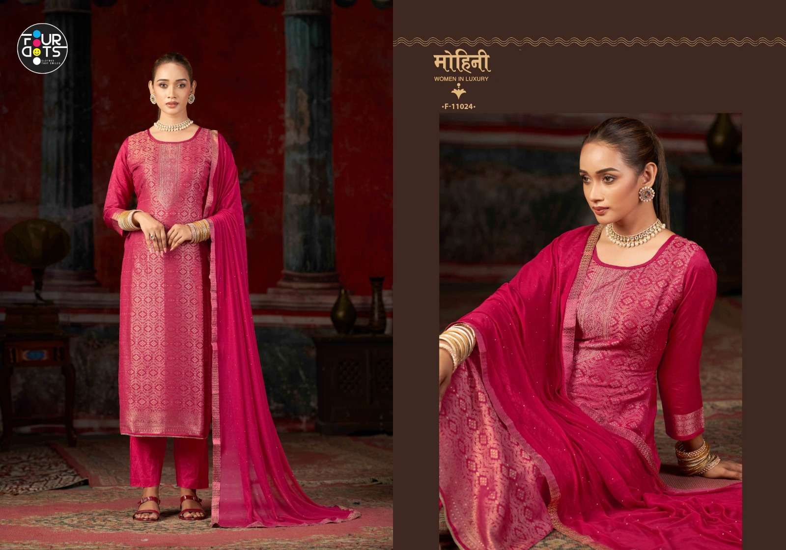 Fourdots Koyal Vol 10 Muslin Jacquard Dress Material