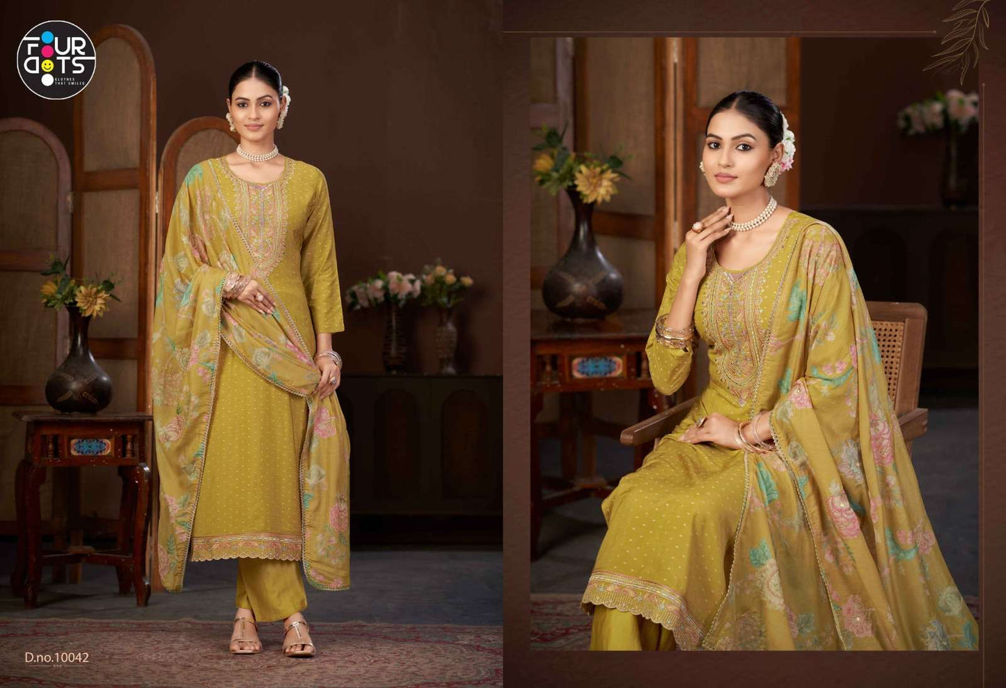 Fourdots Shree Pure Muslin Dress Material - Amrah Wholesale