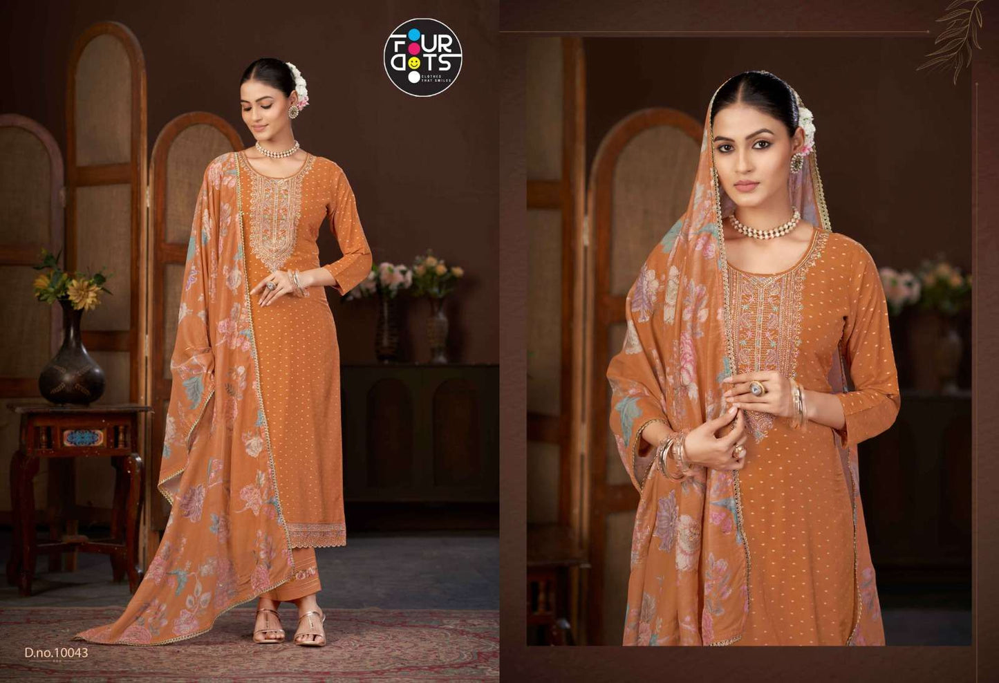 Fourdots Shree Pure Muslin Dress Material - Amrah Wholesale
