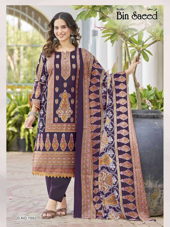 Ganesha Bin Saeed Vol 7 Pure Cotton Karachi Pakistani Suit Set - Amrah Wholesale