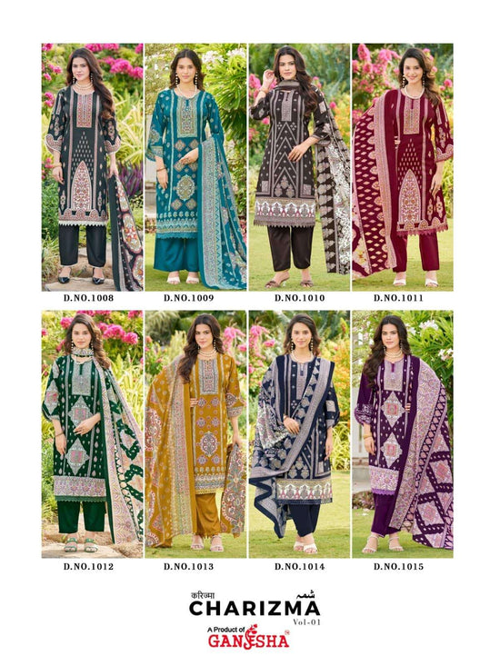 Ganesha Charizma Vol 1 Cotton Pakistani Suit - Amrah Wholesale
