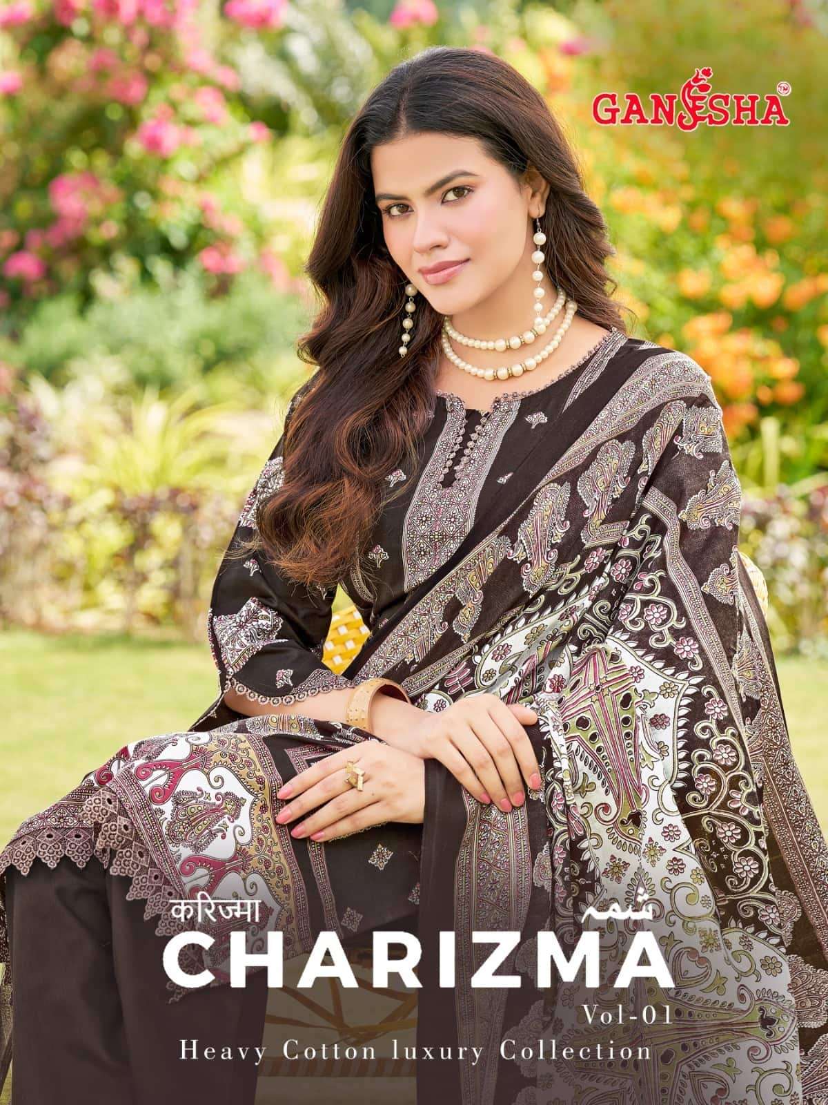 Ganesha Charizma Vol 1 Cotton Pakistani Suit - Amrah Wholesale