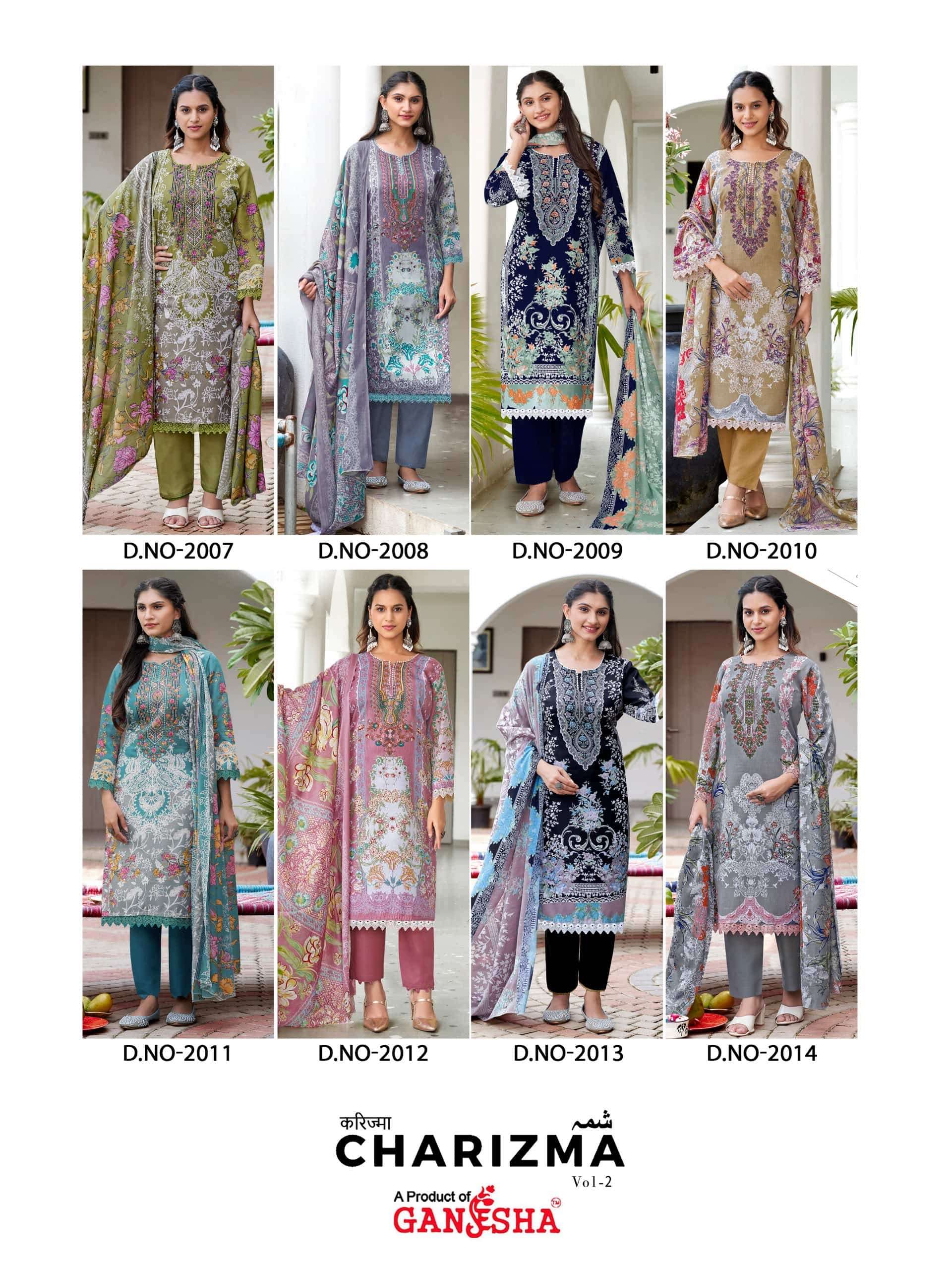 Ganesha Charizma Vol-2 Soft Cotton Printed Pakistani Suit