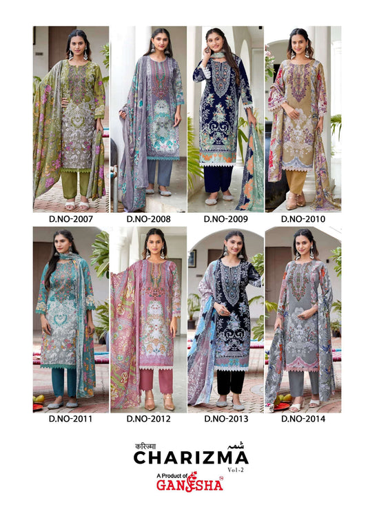 Ganesha Charizma Vol-2 Soft Cotton Printed Pakistani Suit