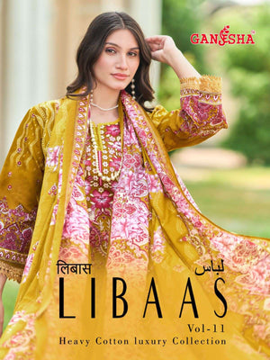 Ganesha Libaas Vol 11 Cotton Pakistani Suit Set - Amrah Wholesale