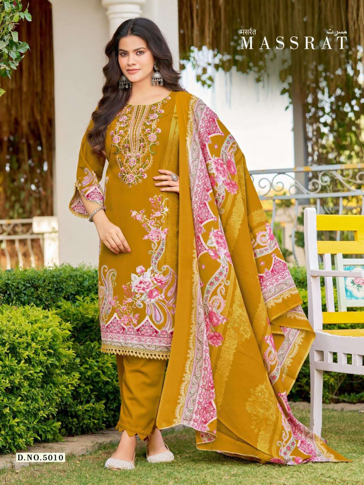 Ganesha Massrat Vol 5 Karachi Cotton Embroidered Dress Material