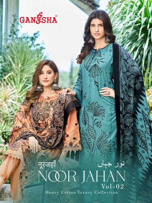 Ganesha Noor Jahan Vol 2 Heavy Cotton Summer Dress Material - Amrah Wholesale