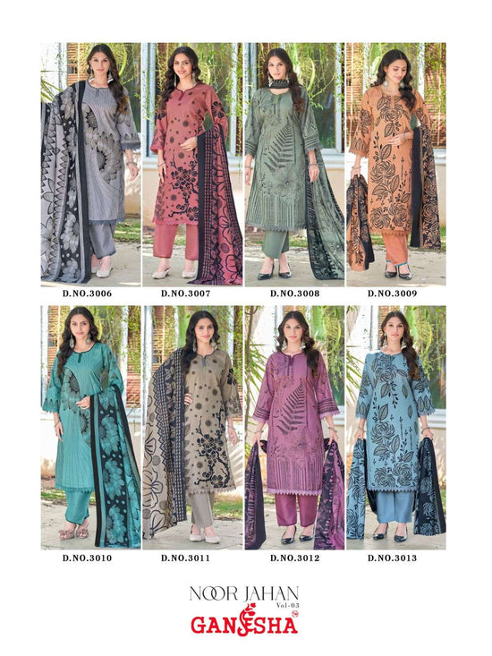 Ganesha Noor Jahan Vol - 3 Cotton Pakistani Suit - Amrah Wholesale